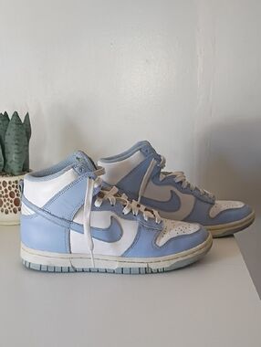 Nike High-Top Sneakers in White Light Blue Nike Dunk High 'Aluminum' sneaker 6.5